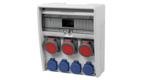 Rozdzielnica Ulisse 17M - Gniazda 16A 5P, 2X32a 5P, 4X230v Ip65 /17 Modułów/