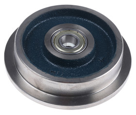 Kółko do wózka, Lite, Żeliwo, Niebieski, obc.: 250kg, śred.: 105mm, szer.: 20mm