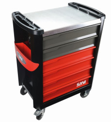 Szafka na rolkach, na kółkach, 6-szufladowa, materiał: Stal ocynkowana, SAM