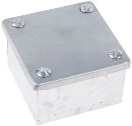 Puszka zaciskowa, Stal Galwanizowany 8 Knockouts 75mm x 75 mm x 50mm 20/25mm Knockout Size RS PRO