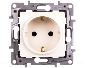 NILOE Gniazdo pojedyncze SCHUKO 2P+Z 16 A 250 V z przesłonami kremowe 764629