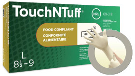 Ansell TouchNTuff 69318070 100 szt. Naturalny lateks Rękawice jednorazowe Rozmiar rękawic: S, 6.5, 7 EN 21420:2020