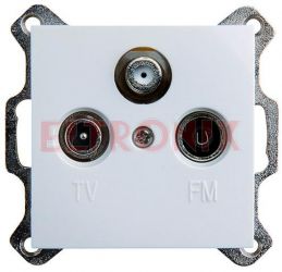 GNIAZDO R+TV+SAT KOŃCOWE CORNER BIAŁE