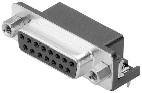 Weidmüller D-SUB F6.3 T15HB 3.2B4 TY BK 2706980000 Złącze żeńskie D-Sub 90 ° Ilość styków: 15 lutowane 70 szt.