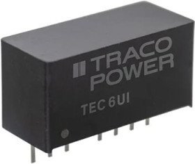 DC converter, 9-75 VDC, 6 W, 2 outputs, ±5 VDC, 80 % efficiency, TEC 6-2421UI