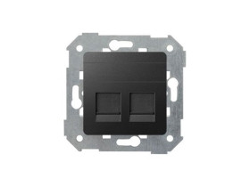 SIMON 82 Pokrywa gniazda RJ45 grafit 2 gniazda z adapterem i żaluzjami 82006-38 KONTAKT SIMON