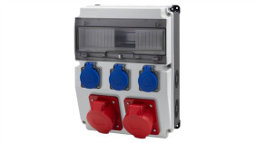 Rozdzielnica Caja 12M Bicolor - Gniazda 2X16a 5P, 3X230v /12 Modułów/