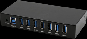EX-11237HMS-2 USB 3.0 7-Port Industrie-Hub, 15 kV ESD, Tisch, Wand, Din-Rail