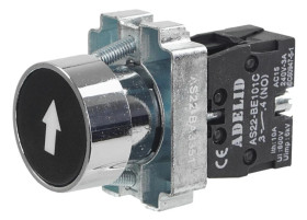 Przycisk sterowniczy czarny +strzałka 1xNO 10A IP54 metal AS22-BA3351