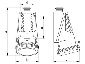 Gniazdo izolacyjne stałe 32A/5/400V IP67 2646-137 TAREL