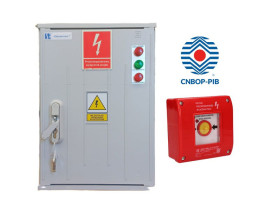 Zestaw wykonawczy uruchamiająco-sygnalizujący z certyfikatem CNBOP-PIB, rozłącznik 63A wyposażony w wyzwalacz napięciowy (wzrost