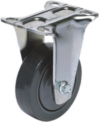 Koło samonastawne średnica kabla 100mm Płyta RS PRO 75kg wysokość całkowita 140mm