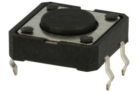 Mikroprzycisk; 12x12mm; 4,3mm; TM118A-4,3; 0,8mm; przewlekany (THT); 4 piny; czarny; OFF-(ON); bez podświetlenia; 50mA; 12V DC;