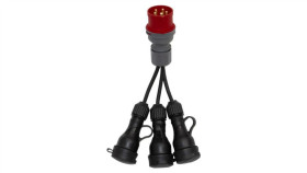 Reduktor - Wtyczka Siłowa 16/5 +3X Ow 3X1,5Mm2 0,25M +3X Gniazdo Gumowe