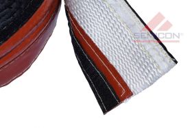 JSD - Osłona termiczna, na rzep, czerwona, średnica 50 mm