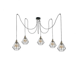 Lampa wisząca loftowa 5xE27 FOSKAL GOLD