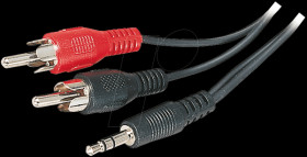 3.5-mm stereo jack plug &lt;&gt; 2 x RCA plug