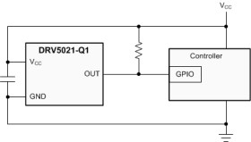 Automotive 2.5-V to 5.5-V Hall effect unipolar switch