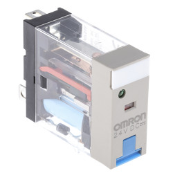 Przekaźnik mocy 24V dc SPDT Omron 10 A 530mW, Wciskane 1100Ω Otwór przezierny