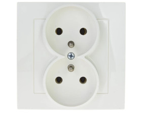 AS Gniazdo podwójne z/u ecru GP-2GZ/27