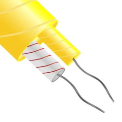 Przewód termoparowy K, -60 → +350 C., dł. 25m, izolacja: Włókno szklane, 1-żyłowy, RS PRO