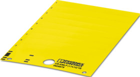 PVC device marker, (L x W) 14.9 x 16.9 mm, yellow, carrier card with 54 pcs, 0828879