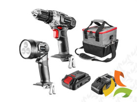 Zestaw elektronarzędzi akumulatorowych Energy+: wiertarko-wkrętarka, latarka, ładowarka, akumulator 18V 2.0Ah, torba 58G016 GRAP