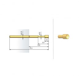 Igła testowa 1015/G-D0635-3.0N-AU-0.65X3.5/1.5, raster 2,54 (100 mil)