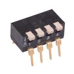 IKP0400101 4-Way Through Hole 2.54mm DIP Switch SPST APEM