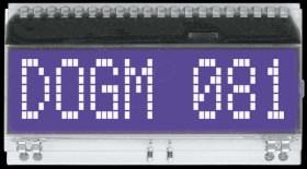 EA DOGM081B-A LCD text module, 48.3 x 12 mm, blue