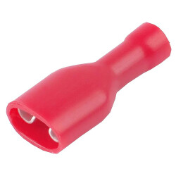 Konektor 6,3mm gniazdo płaskie izolowane czerwone KFIR63x08 / 601080