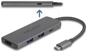 87804 USB 3.0 Hub 5 Port, USB-C to 2x USB-A, 1x HDMI, 1x PD