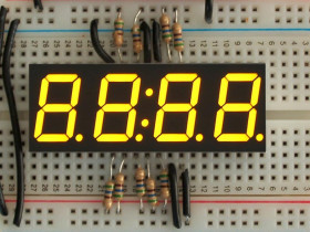 Adafruit Yellow 7-segment clock display - 0.56" digit height