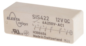 Przekaźnik niezatrzaskowy z wymuszonym prowadzeniem styków , 4PNO, DPST, 12V dc, montaż PCB, Elesta