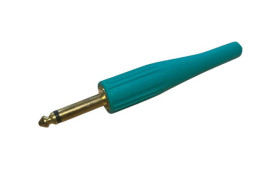 Wtyk jack 6.3mm mono duży zielony złoty