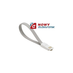 Kabel USB/MicroUSB z magnesem Szary krótki do Power BANK