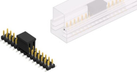 Pin header, 30 pole, pitch 2.54 mm, angled, black, SLLP6SMD03830SBSMPS