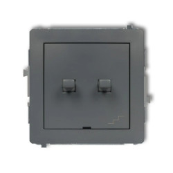 DECO Łącznik jednobiegunowy ze schodowym (wspólne zasilanie) w stylu amerykańskim grafitowy mat 28DWPUS-10.1