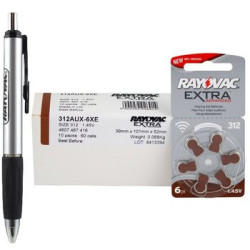 60 x baterie do aparatów słuchowych Rayovac Extra Advanced 312 MF + magnetyczny chwytak do baterii Rayovac