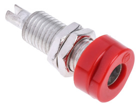 Gniazdo bananowe Żeński Połączenie lutowane typ Gniazdo bananowe Czerwony 16A Hirschmann Test & Measurement rozmiar 4 mm