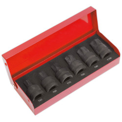 Sealey AK5607 Impact TRX-Star Socket Bit Set 6pc 1/2&quot;Sq Drive