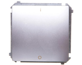 Simon Basic Łącznik dwubiegunowy 16AX 250V srebrny mat BMW2A.01/43