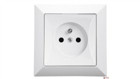Gniazdo Podtynkowe Pojedyncze Z Uziemieniem 2P+Z Pola Białe, 33029