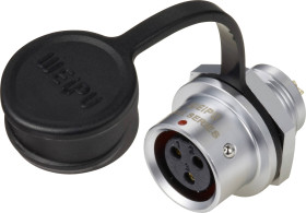 Złącze okrągłe żeńskie push-pull Weipu SF1212/S3, 3 pin, 250 V/AC, IP67, do lutowania