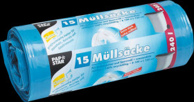 12129 PAPSTAR waste bags, CleanUp 15 pcs, 240 litre