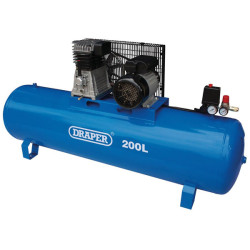 Draper 55313 200L Stationary Belt-Driven Air Compressor (2.2kW)