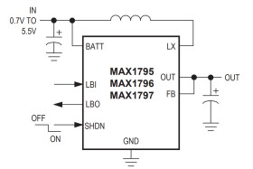 Low-Supply Current, Step-Up DC-DC Converters with True Shutdown