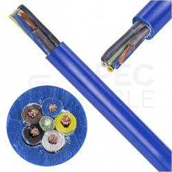 Kabel przemysłowy poliuretanowy PUR / H07BQ-F 5x2,5mm2 niebieski 450/750V zewnętrzny olejoodporny linka Elektrokabel