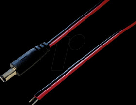 075102 DC cable with plug 2,1 / 5,5 mm black/red 1,0m