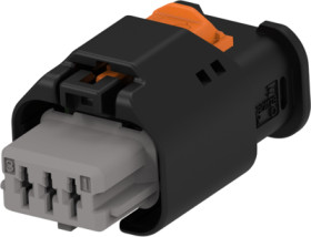 Socket, unequipped, 3 pole, straight, 1 row, gray, 1-1801178-3